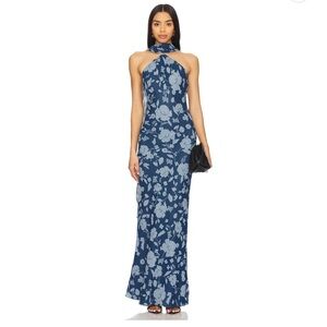 Stone Cold Fox Floral Dress in Blue